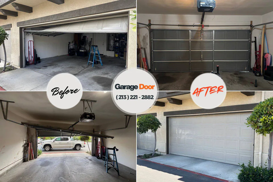 Before and after: garage door repair Corning, IA